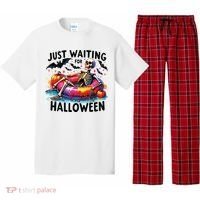 Funny Just Waiting For Halloween Skeleton Spooky Vibe Summer Pajama Set thumb 0