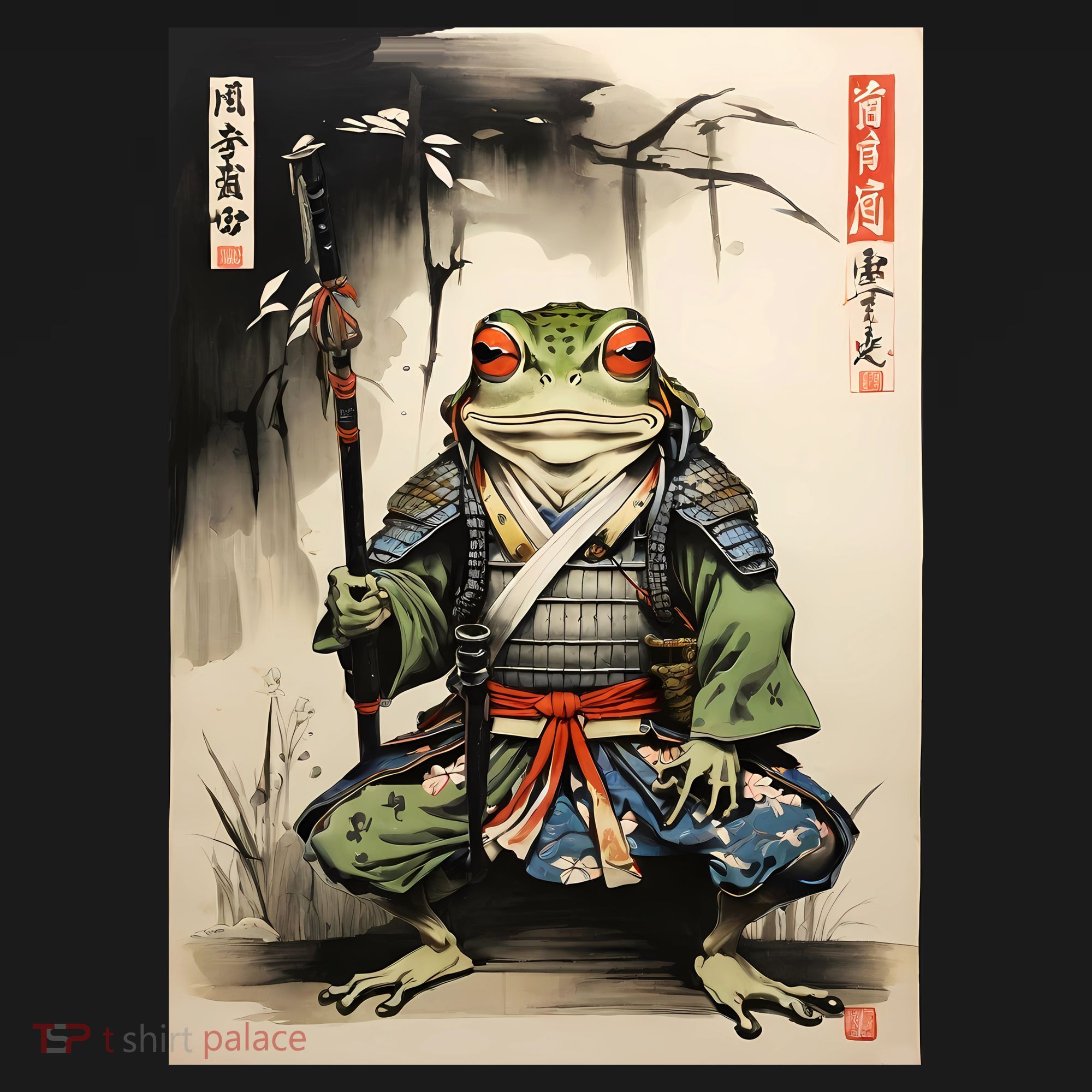 Frog Japanese Woodblock Coaster