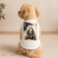 Frog Japanese Woodblock Doggie Tank thumb 2