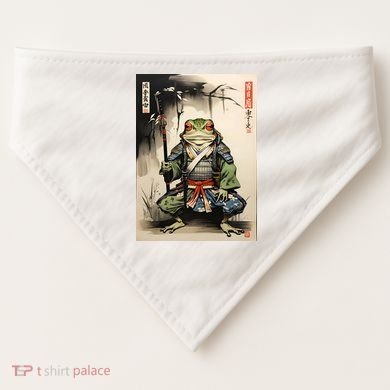 Frog Japanese Woodblock USA-Made Doggie Bandana