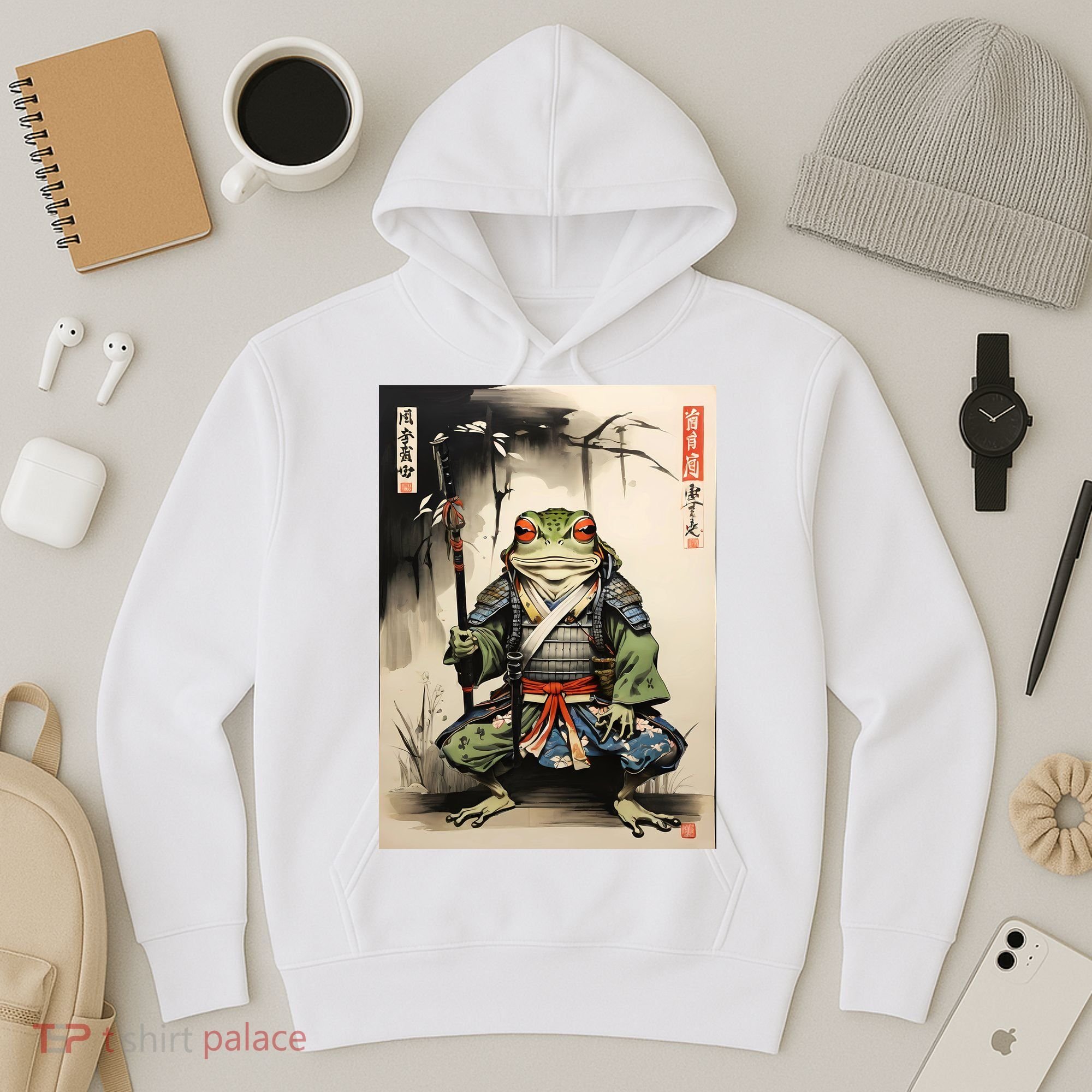 Frog Japanese Woodblock Hoodie