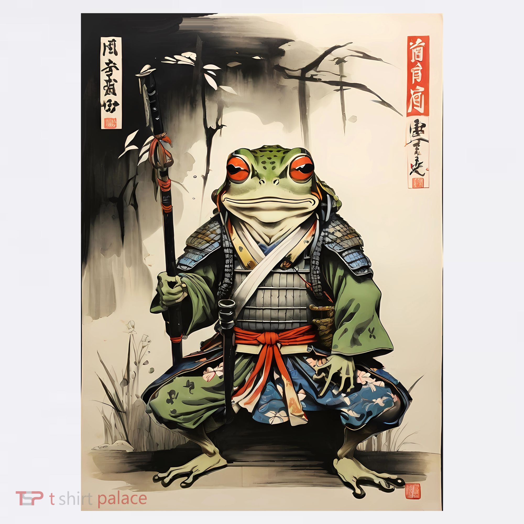 Frog Japanese Woodblock Beanie