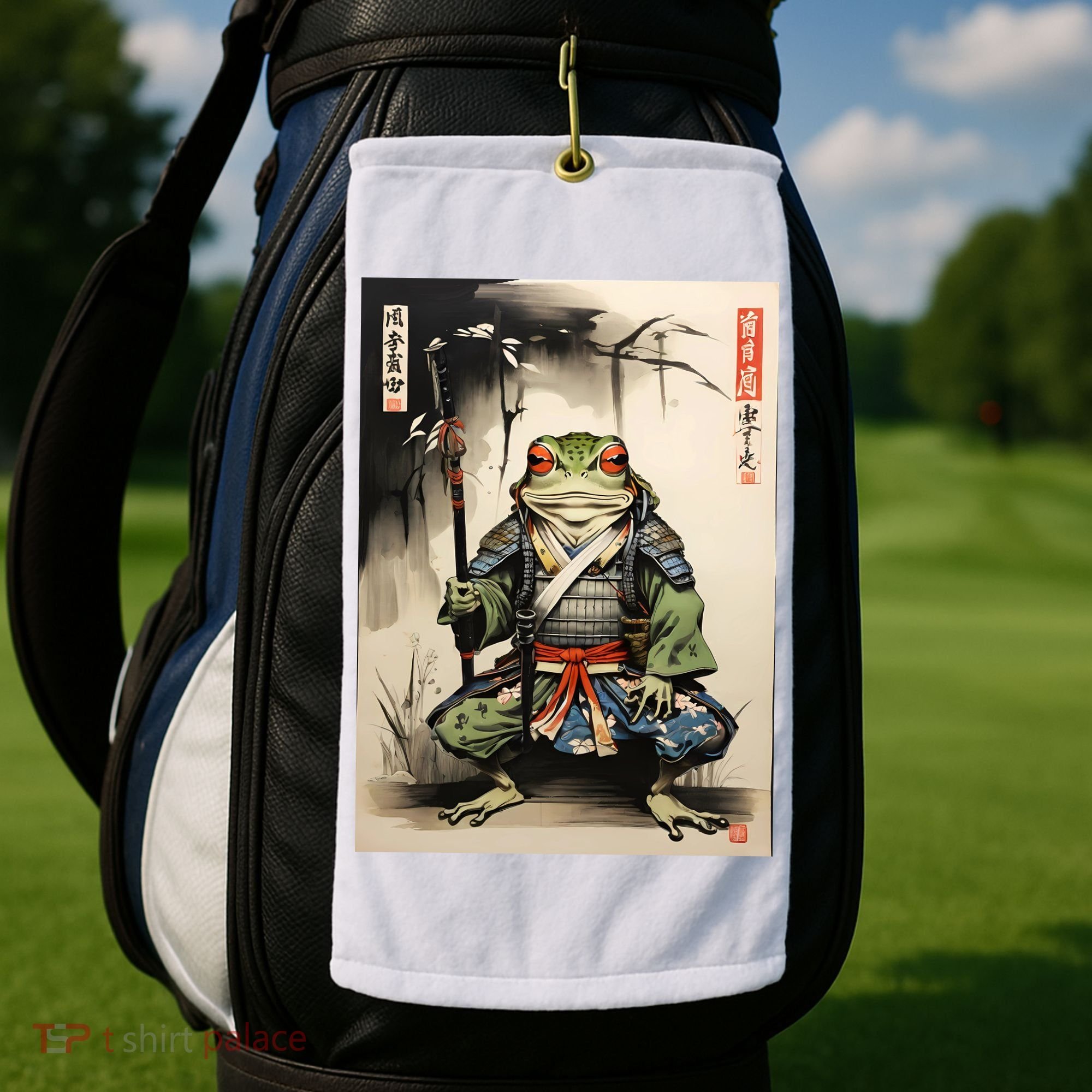 Frog Japanese Woodblock Golf Towel