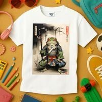Frog Japanese Woodblock Kids T-Shirt thumb 3