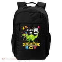 Funny Kids 5 Year Old Gift 5th Birthday Boy T Rex Dinosaur Gift Backpack thumb 0