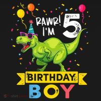 Funny Kids 5 Year Old Gift 5th Birthday Boy T Rex Dinosaur Gift Mousepad thumb 1