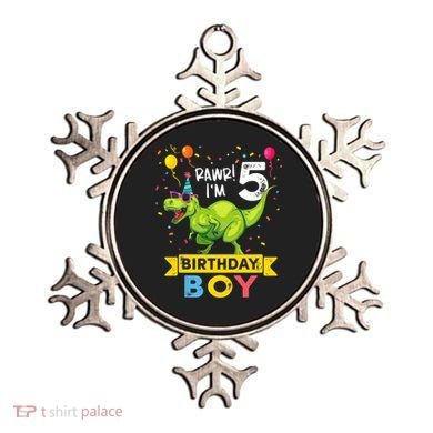 Funny Kids 5 Year Old Gift 5th Birthday Boy T Rex Dinosaur Gift Ornament