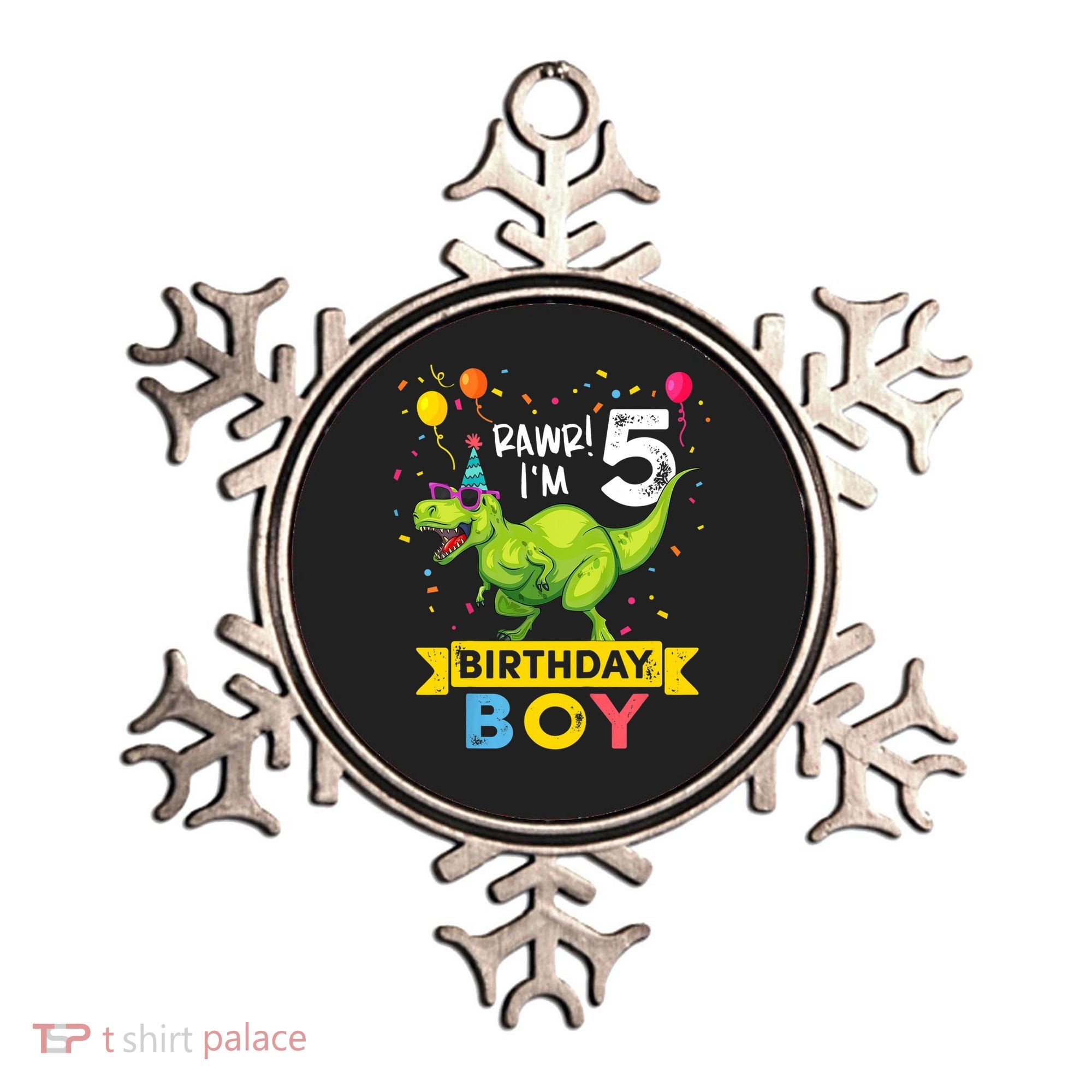 Funny Kids 5 Year Old Gift 5th Birthday Boy T Rex Dinosaur Gift Ornament