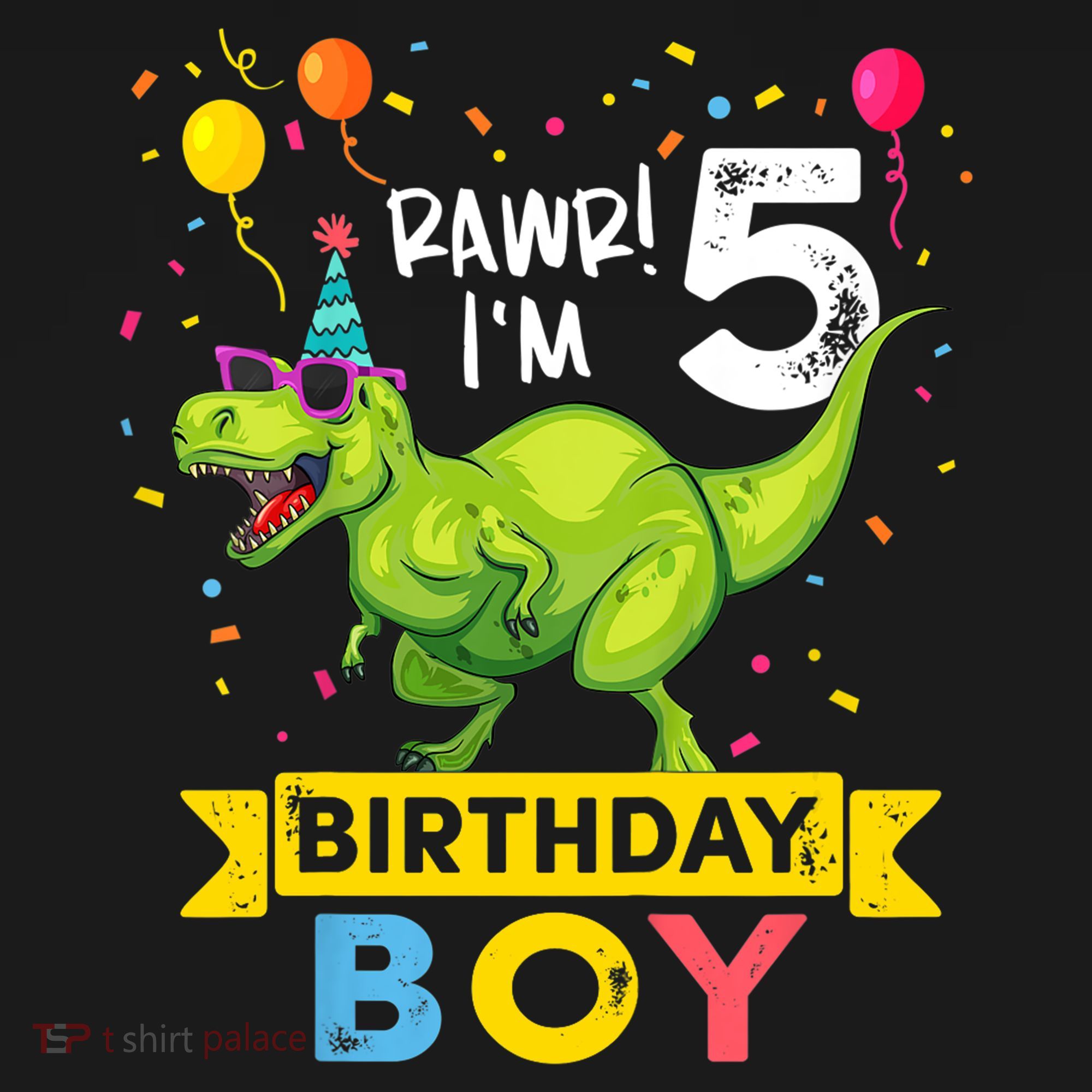 Funny Kids 5 Year Old Gift 5th Birthday Boy T Rex Dinosaur Gift Ornament