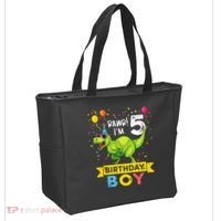 Funny Kids 5 Year Old Gift 5th Birthday Boy T Rex Dinosaur Gift Tote Bag thumb 2
