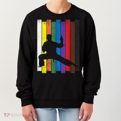 Funny Karate Belt Gift Karate Silhouette Gift Martial Arts Women's Sweatshirt
