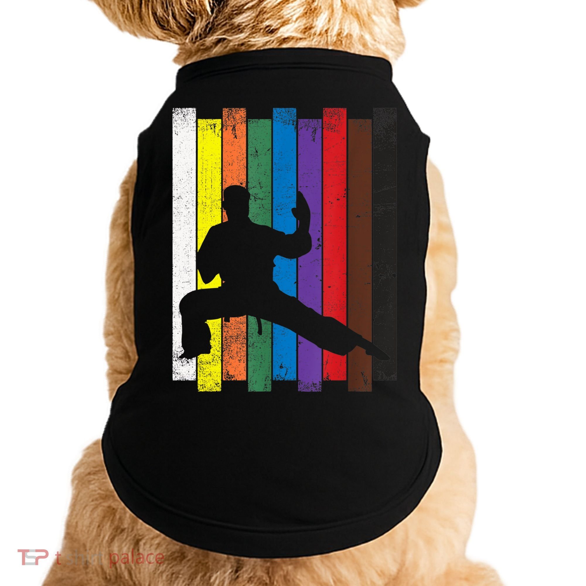 Funny Karate Belt Gift Karate Silhouette Gift Martial Arts Doggie Tank