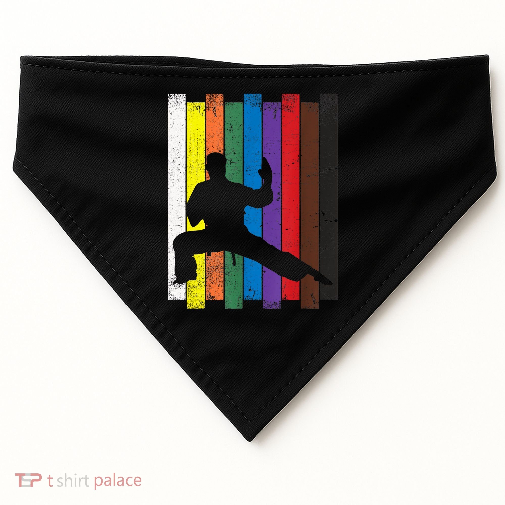 Funny Karate Belt Gift Karate Silhouette Gift Martial Arts USA-Made Doggie Bandana