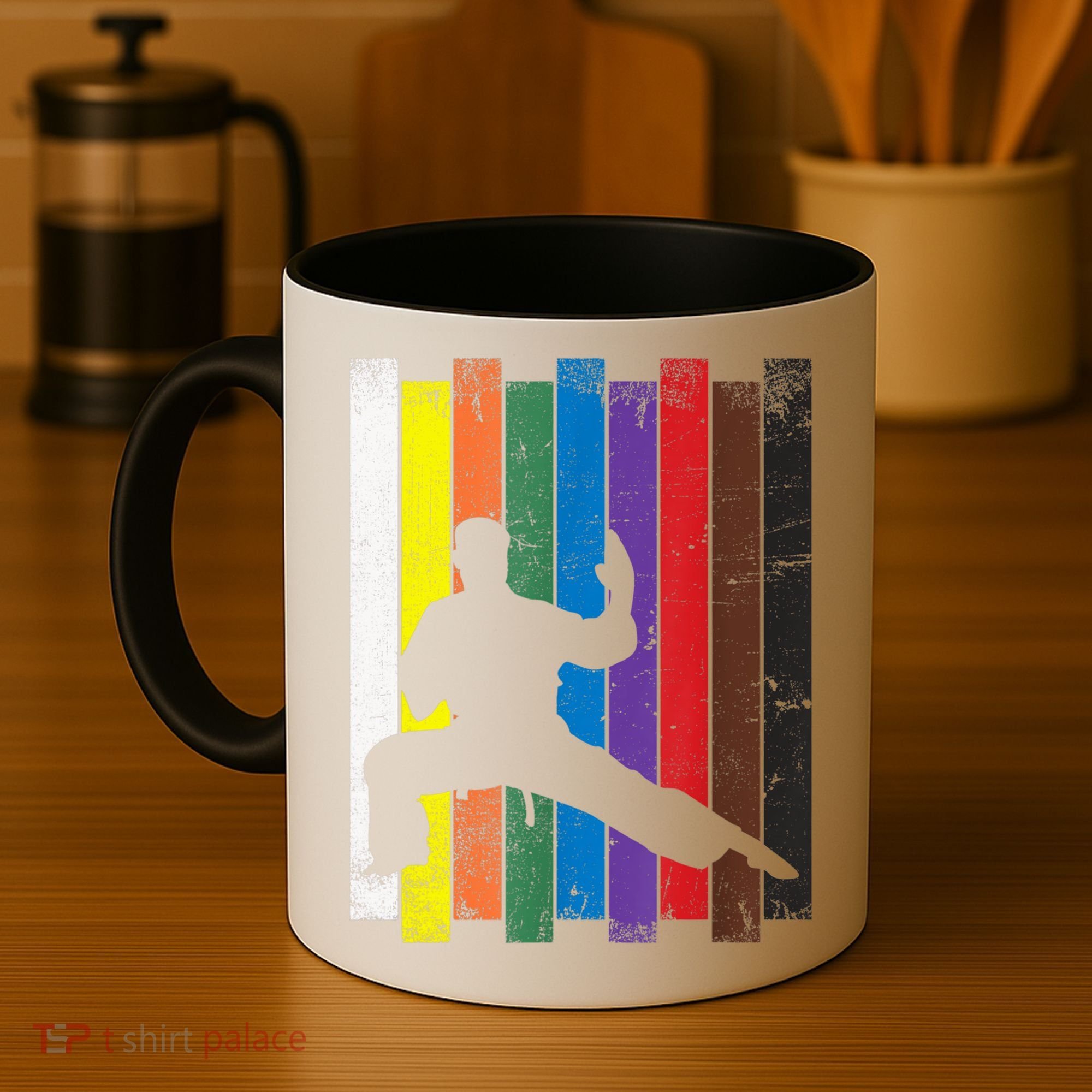 Funny Karate Belt Gift Karate Silhouette Gift Martial Arts Coffee Mug
