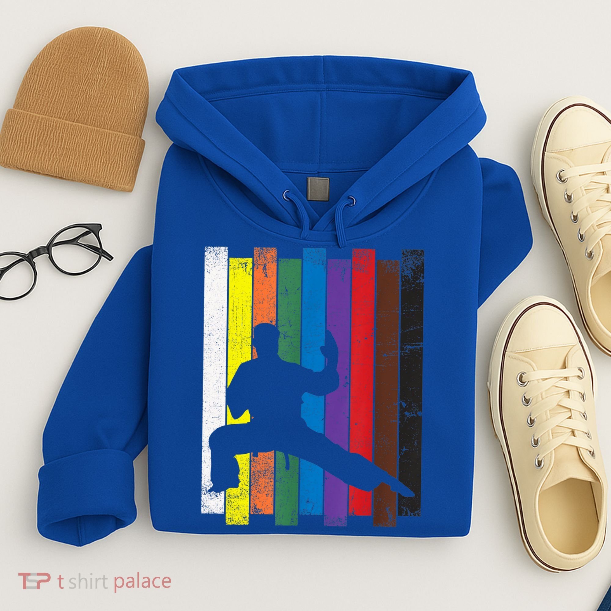 Funny Karate Belt Gift Karate Silhouette Gift Martial Arts Hoodie