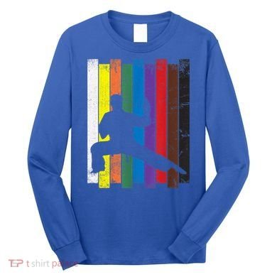 Funny Karate Belt Gift Karate Silhouette Gift Martial Arts Long Sleeve Shirt