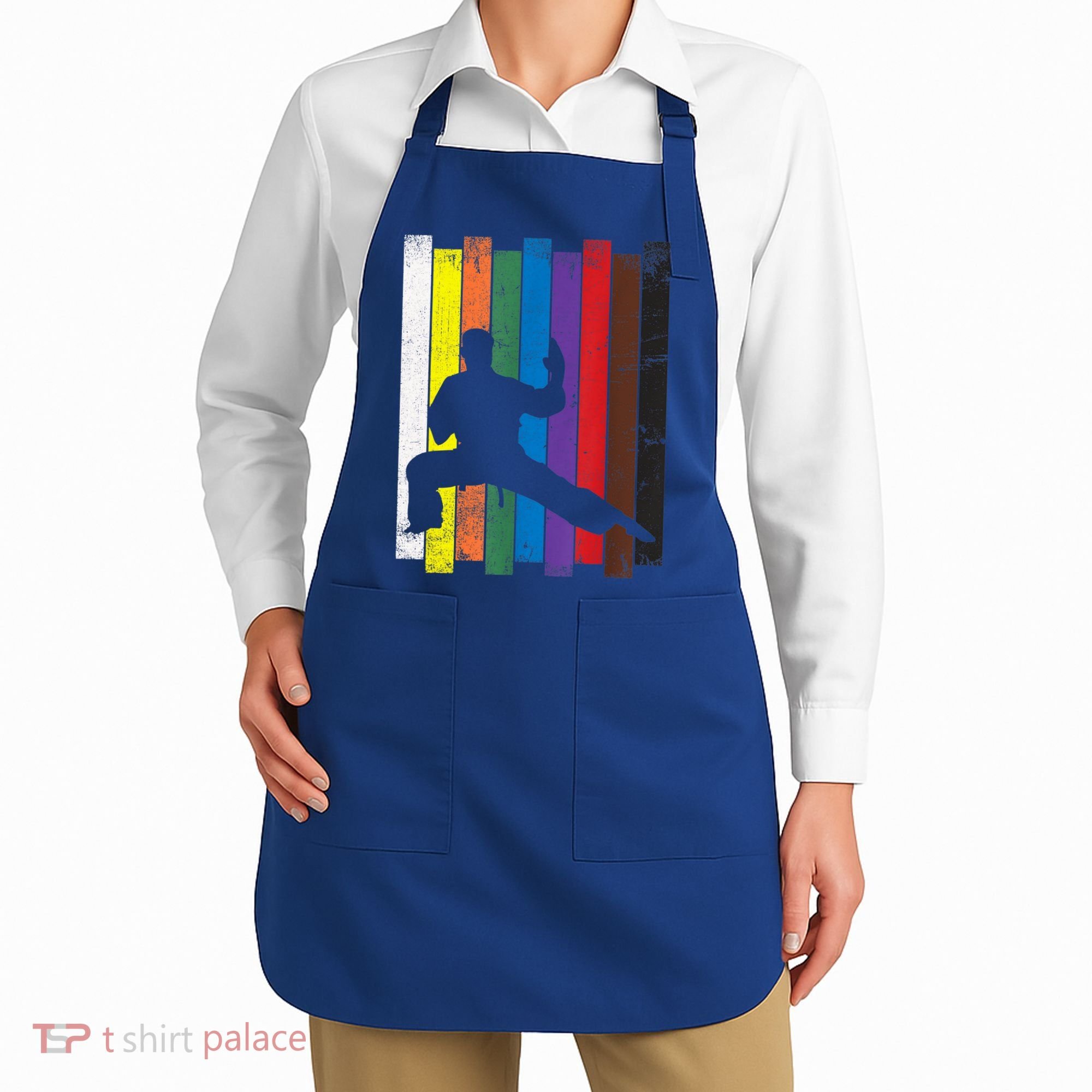 Funny Karate Belt Gift Karate Silhouette Gift Martial Arts Apron