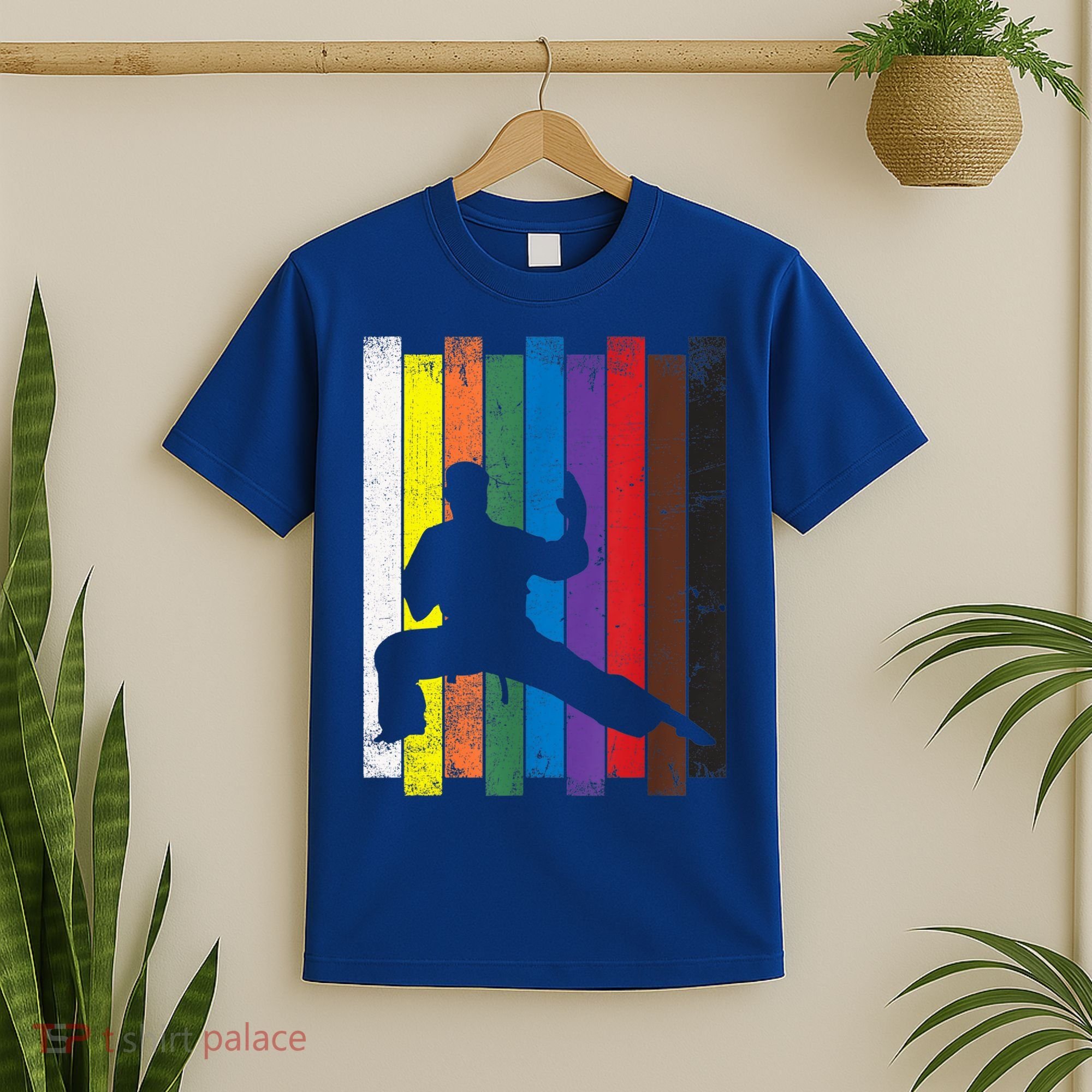 Funny Karate Belt Gift Karate Silhouette Gift Martial Arts T-Shirt