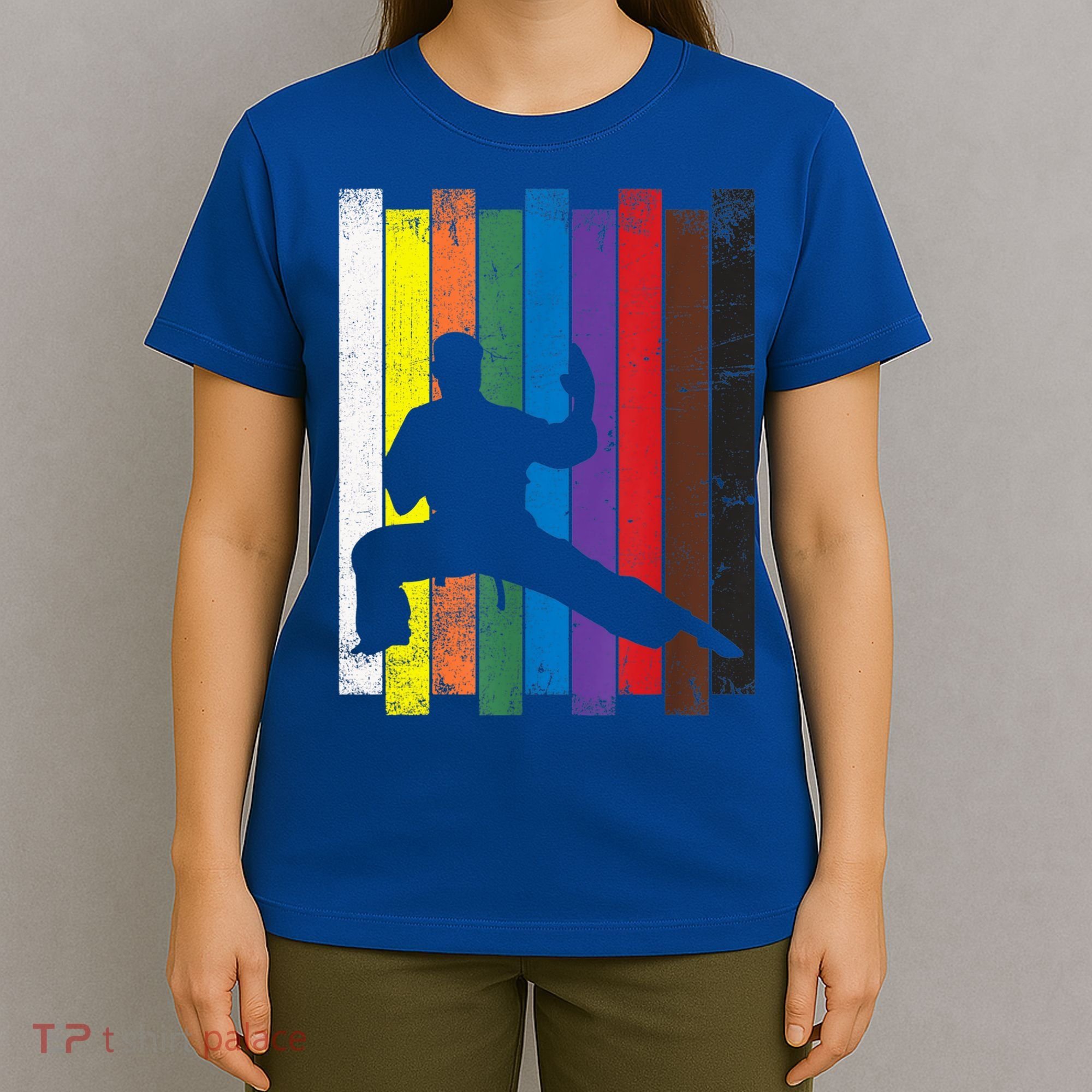 Funny Karate Belt Gift Karate Silhouette Gift Martial Arts T-Shirt