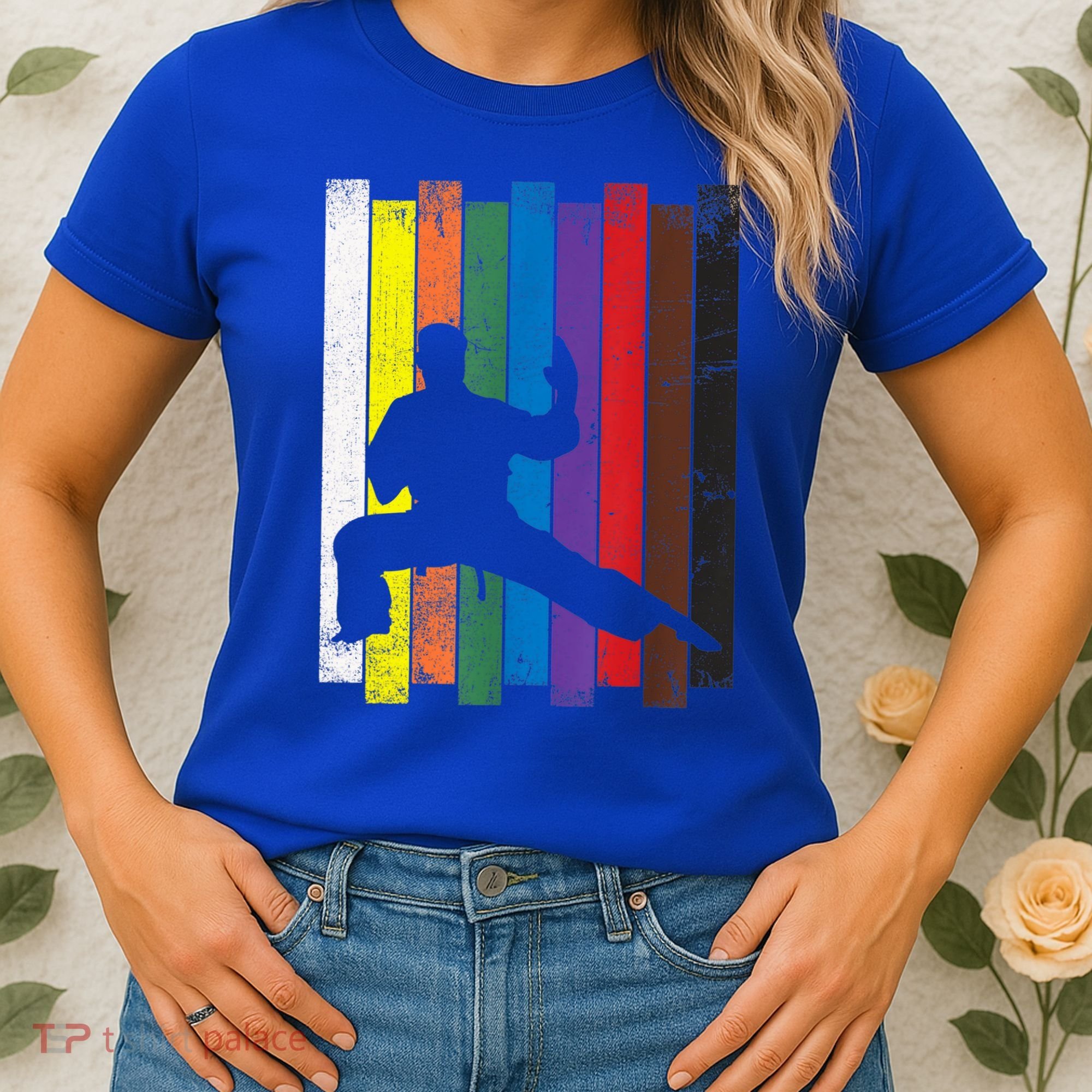 Funny Karate Belt Gift Karate Silhouette Gift Martial Arts Women's T-Shirt
