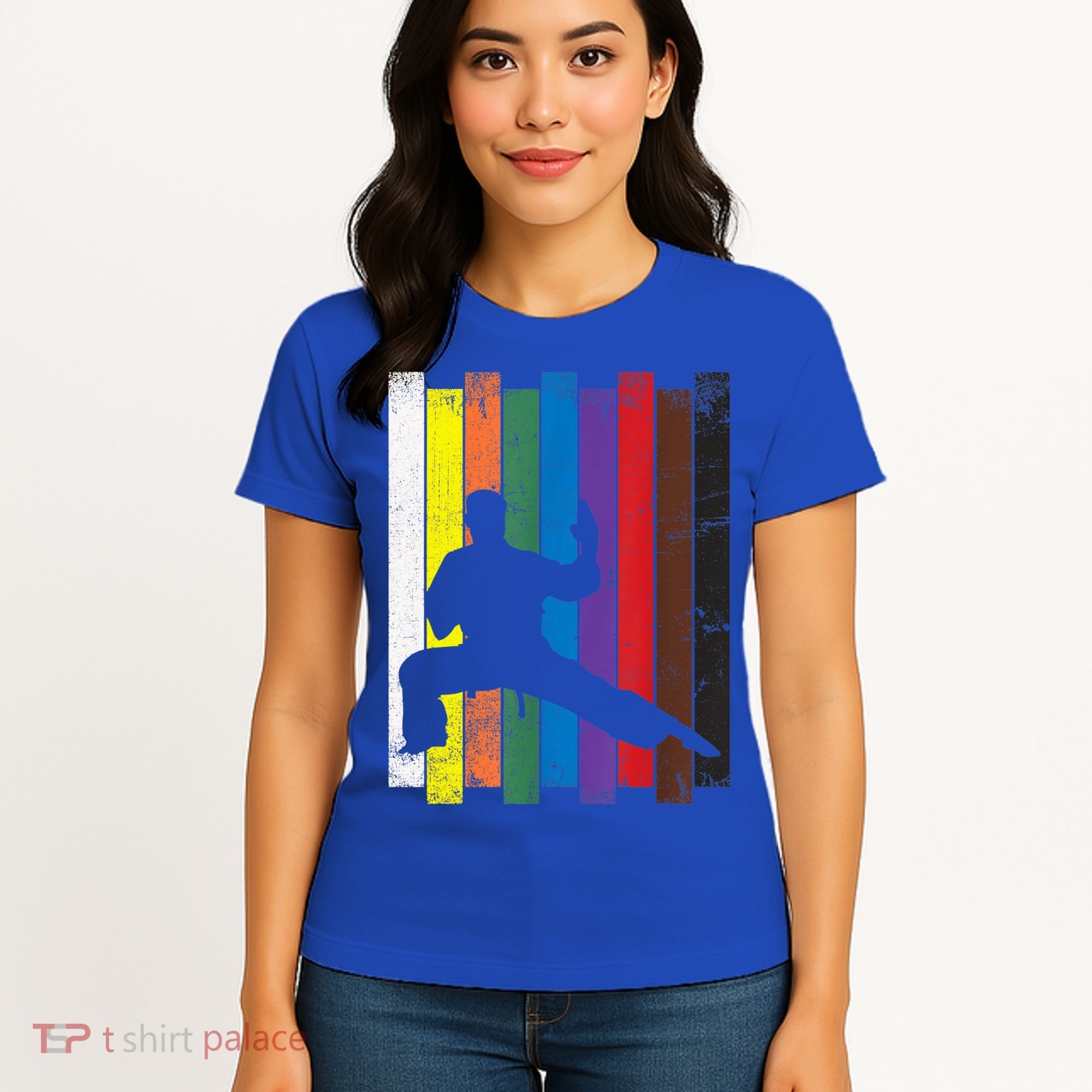 Funny Karate Belt Gift Karate Silhouette Gift Martial Arts Women's T-Shirt