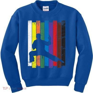 Funny Karate Belt Gift Karate Silhouette Gift Martial Arts Kids Sweatshirt