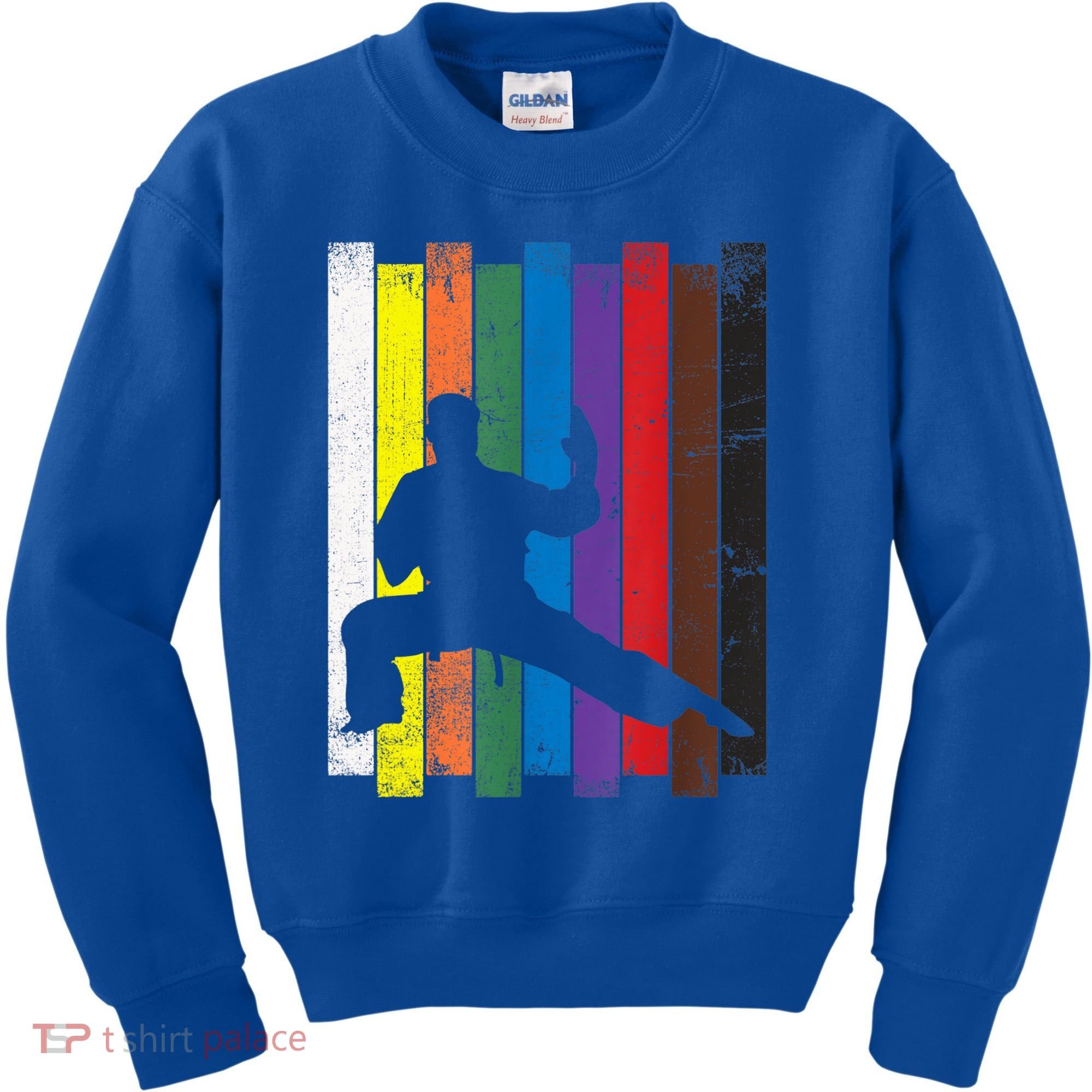 Funny Karate Belt Gift Karate Silhouette Gift Martial Arts Kids Sweatshirt