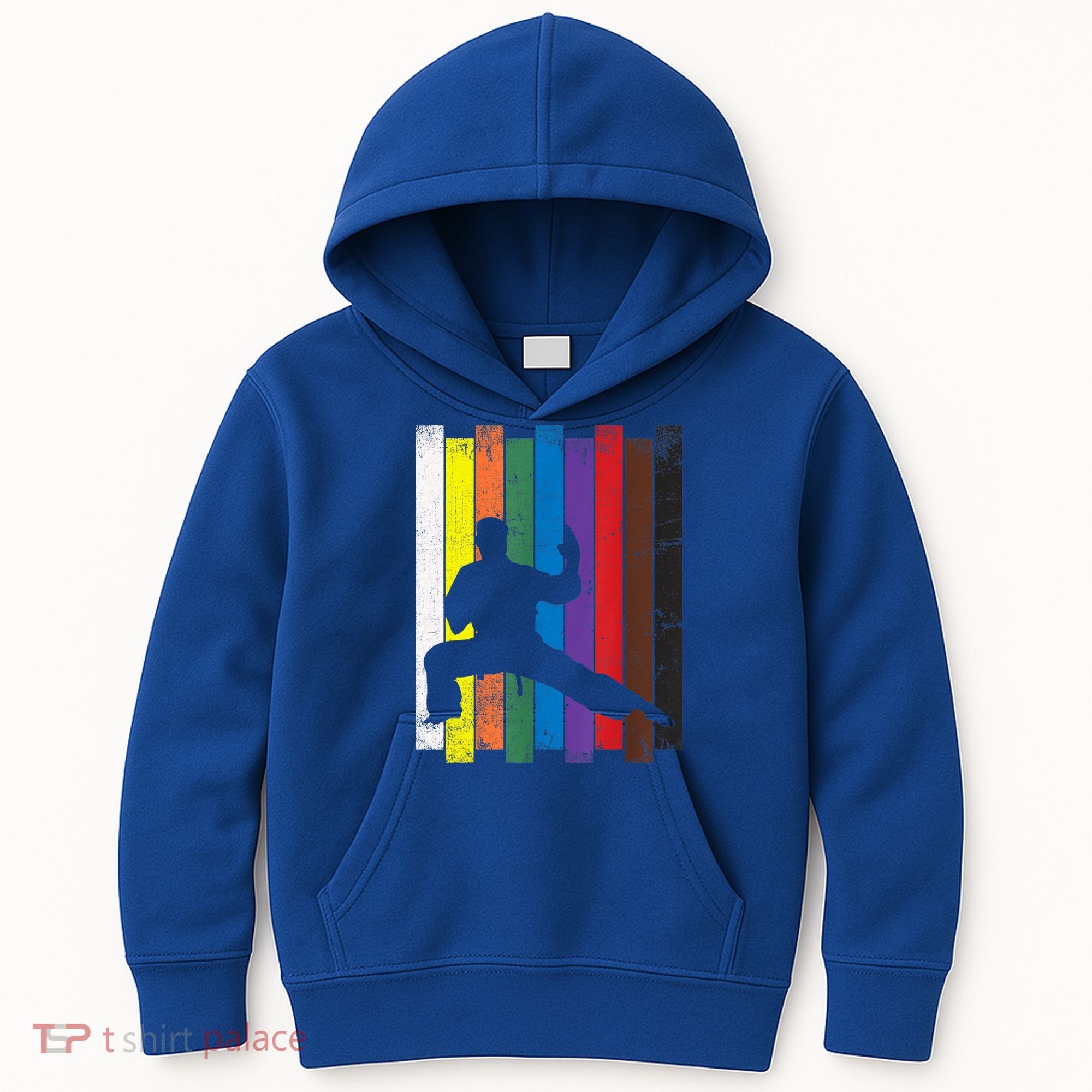 Funny Karate Belt Gift Karate Silhouette Gift Martial Arts Kids Hoodie