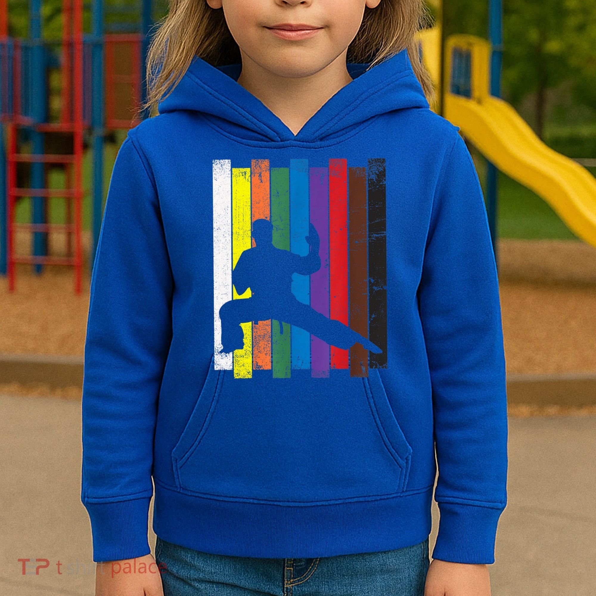 Funny Karate Belt Gift Karate Silhouette Gift Martial Arts Kids Hoodie