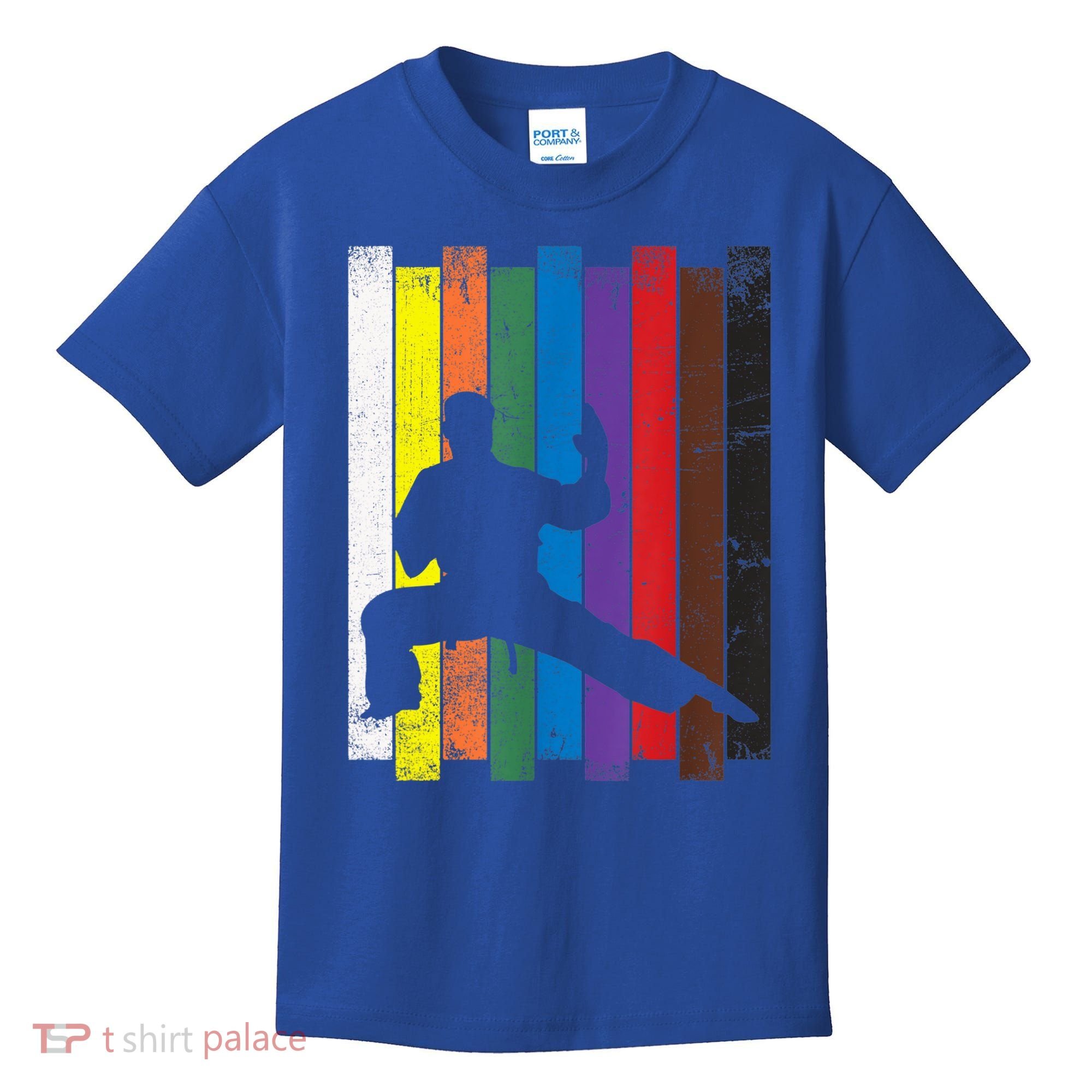 Funny Karate Belt Gift Karate Silhouette Gift Martial Arts Kids T-Shirt