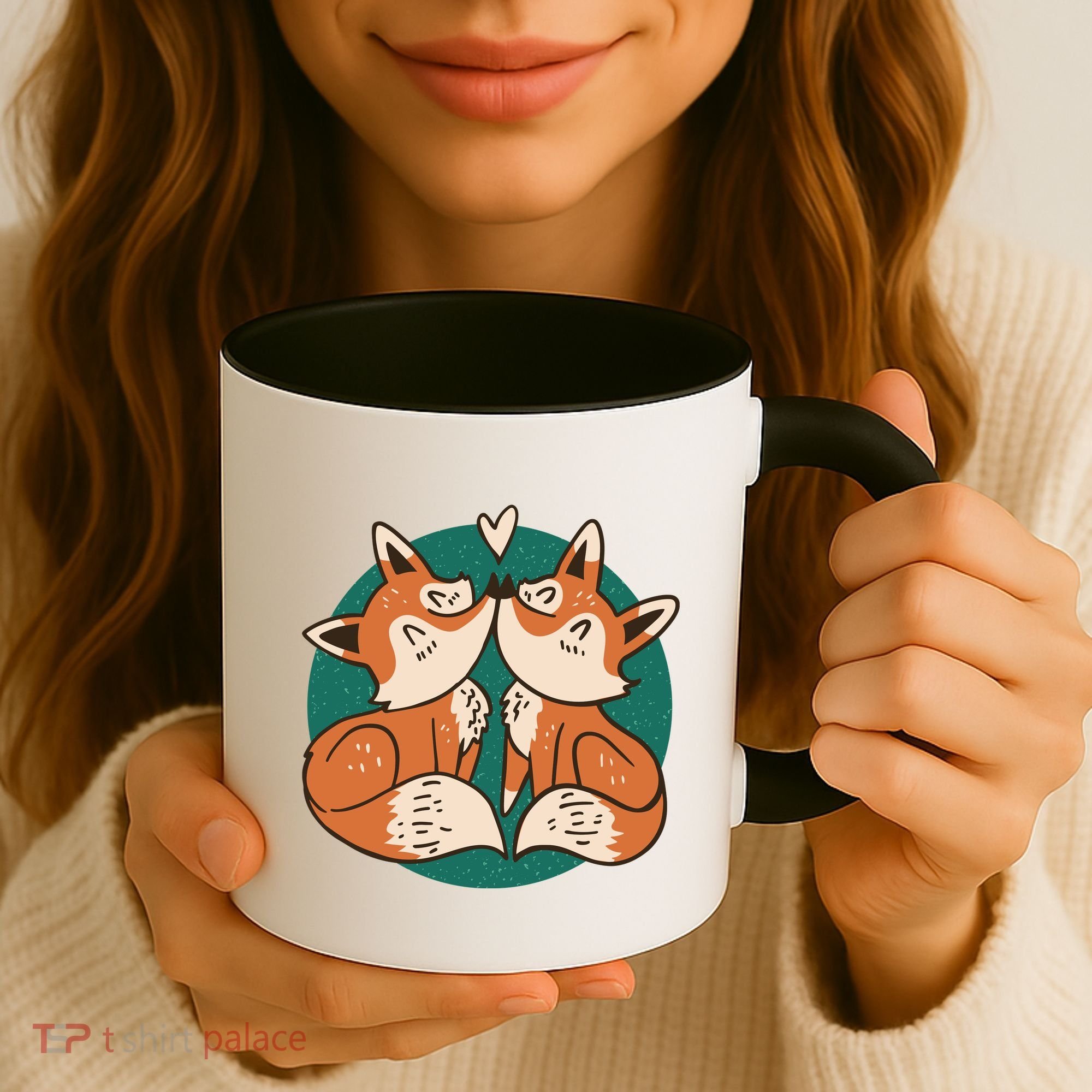 Foxes Kissing Cute Coffee Mug