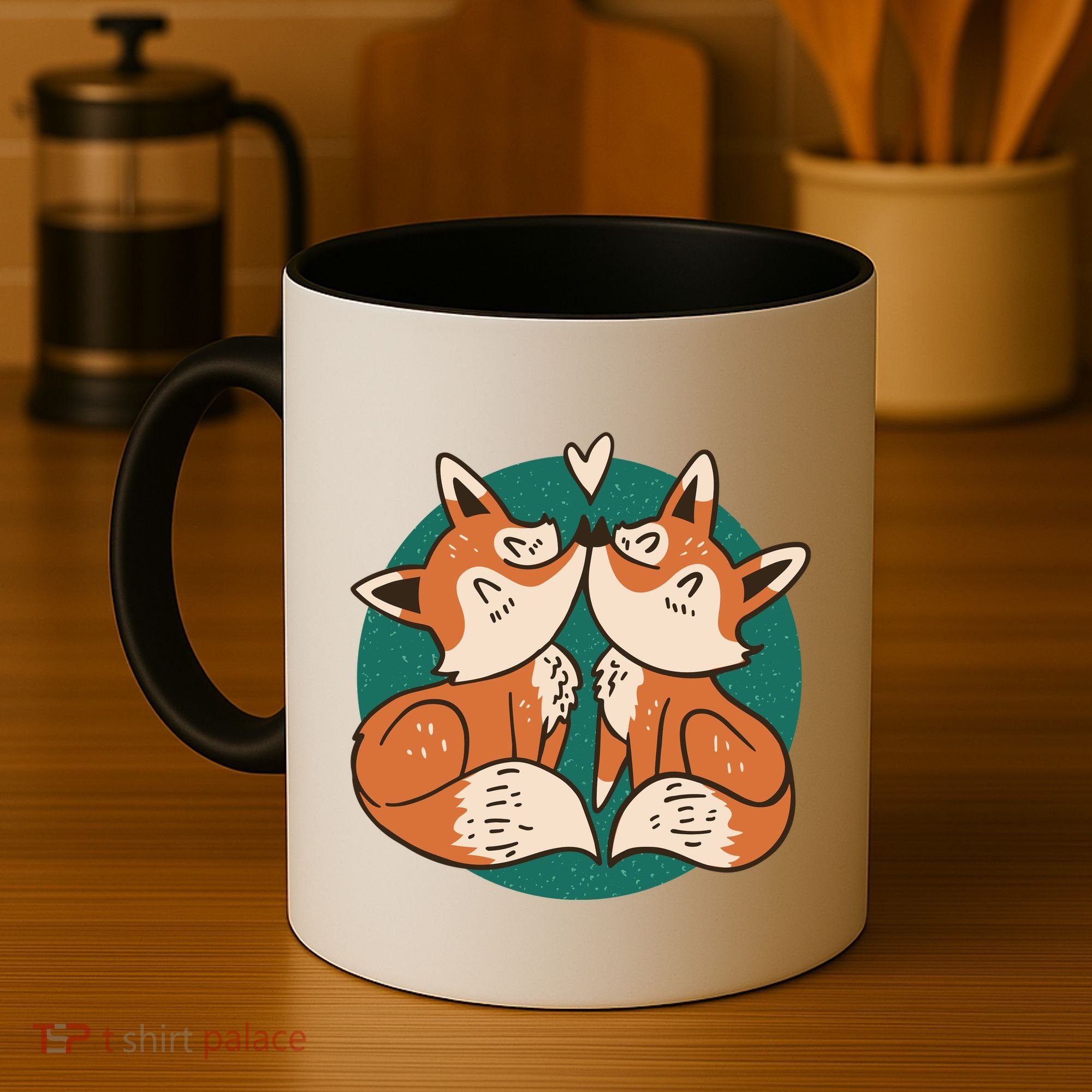 Foxes Kissing Cute Coffee Mug