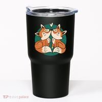 Foxes Kissing Cute Tumbler thumb 0