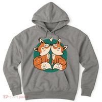 Foxes Kissing Cute Hoodie thumb 0
