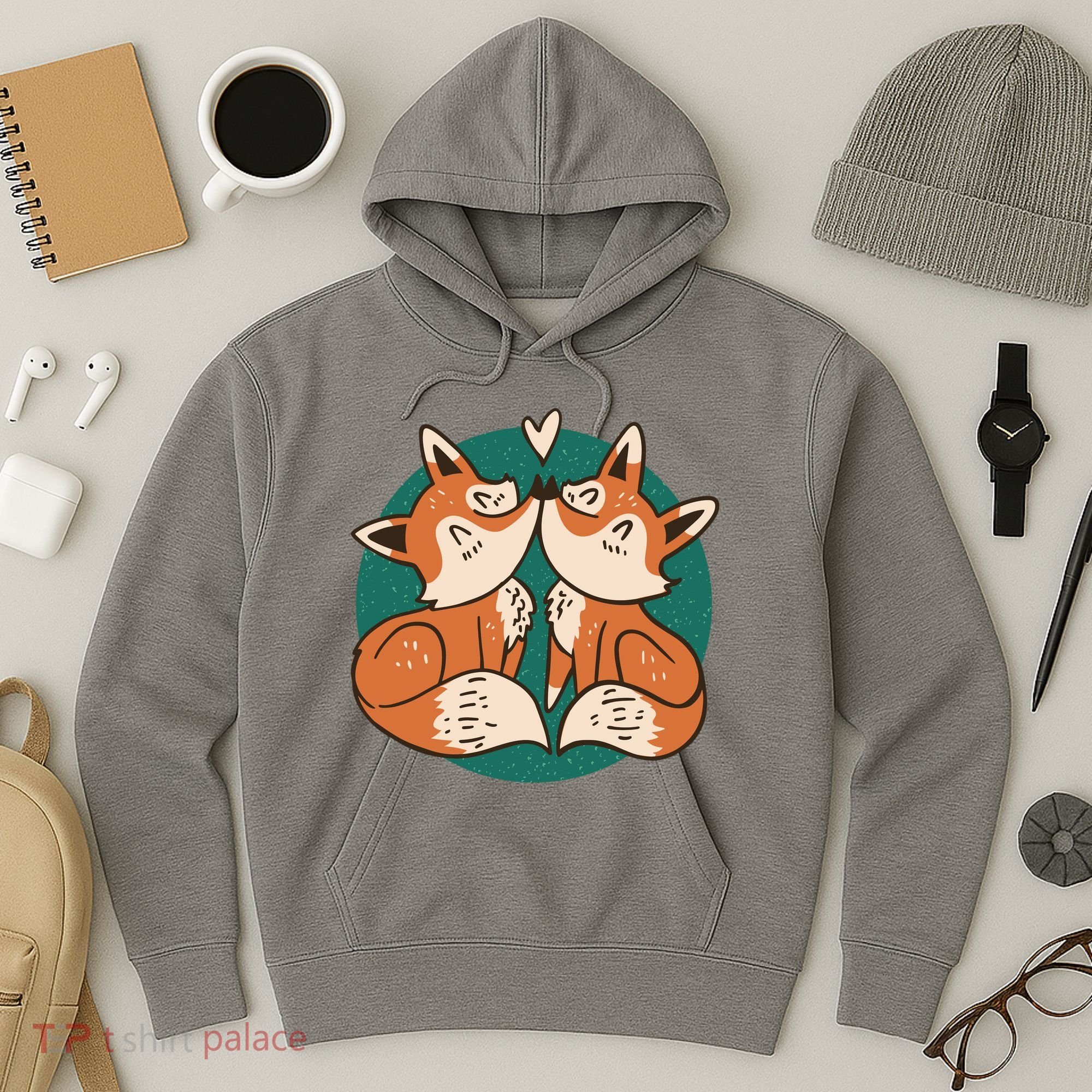 Foxes Kissing Cute Hoodie