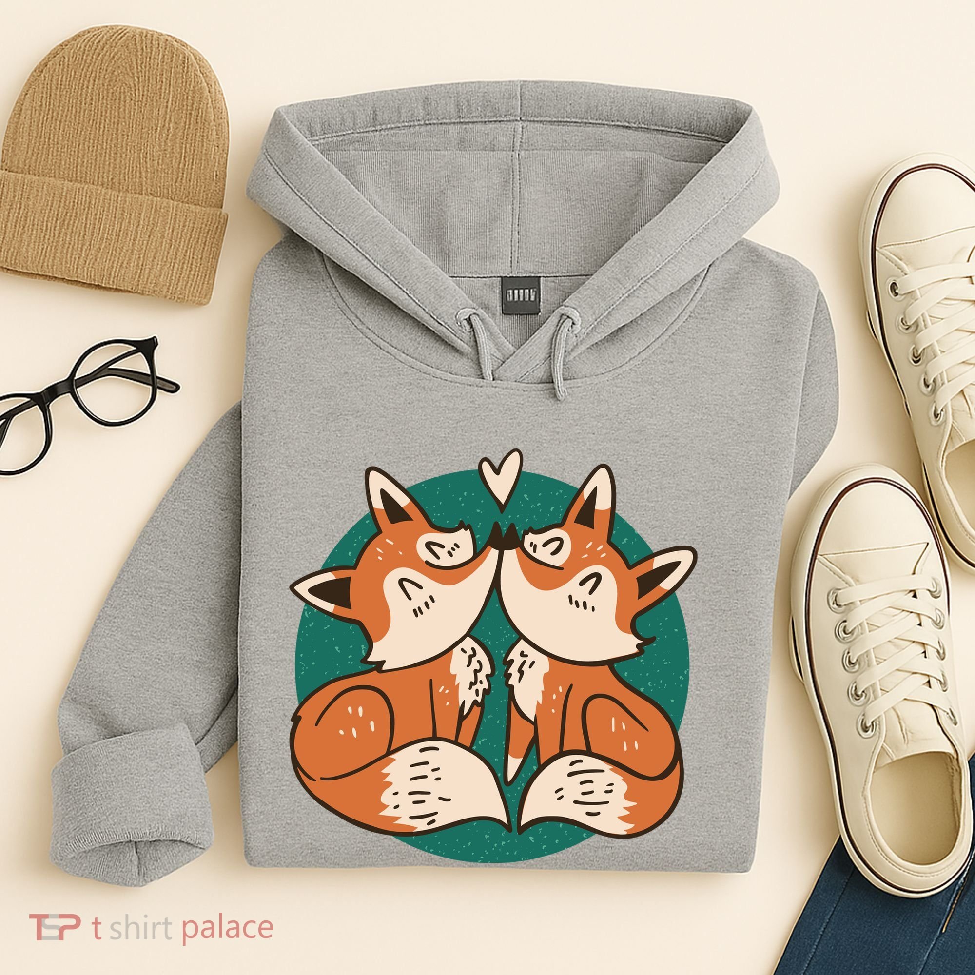 Foxes Kissing Cute Hoodie