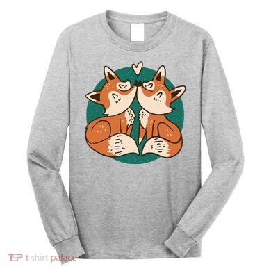 Foxes Kissing Cute Long Sleeve Shirt