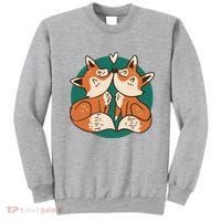 Foxes Kissing Cute Sweatshirt thumb 0