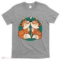 Foxes Kissing Cute T-Shirt thumb 0