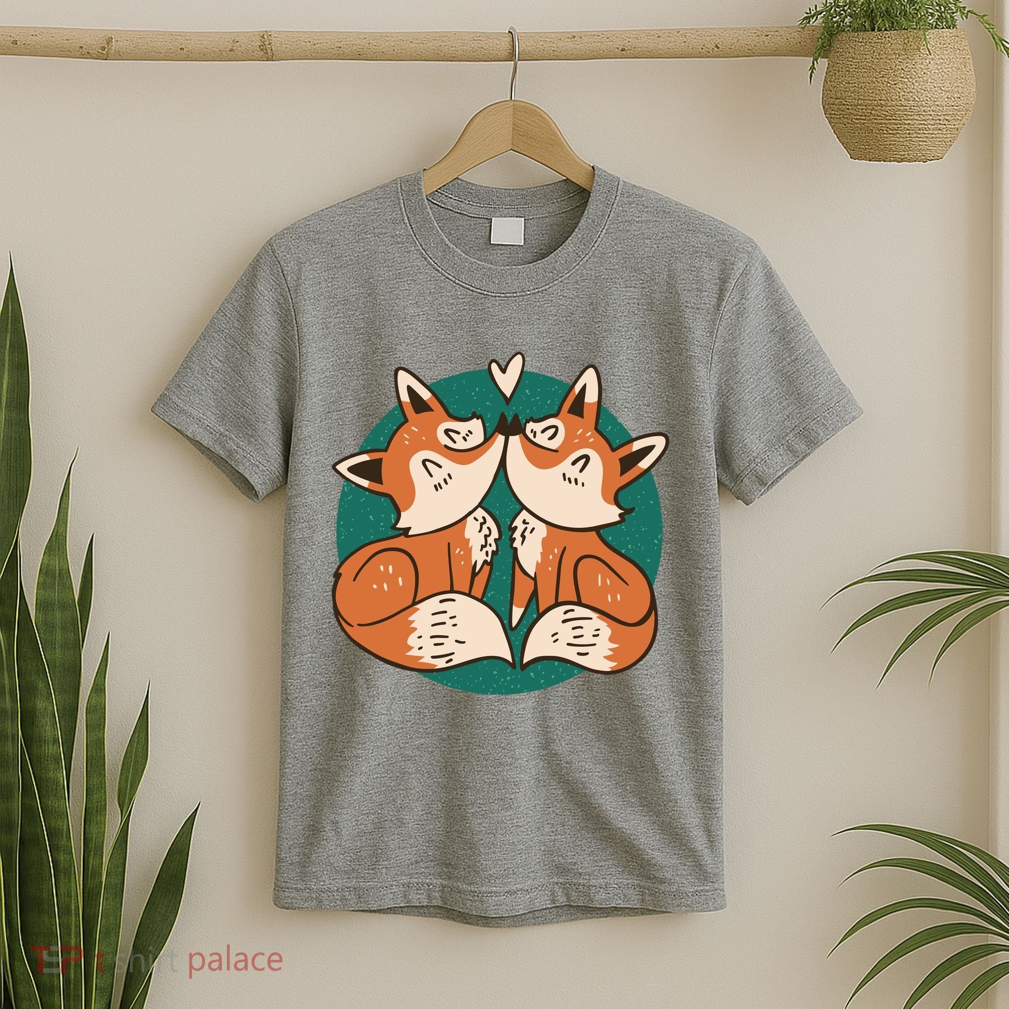 Foxes Kissing Cute T-Shirt