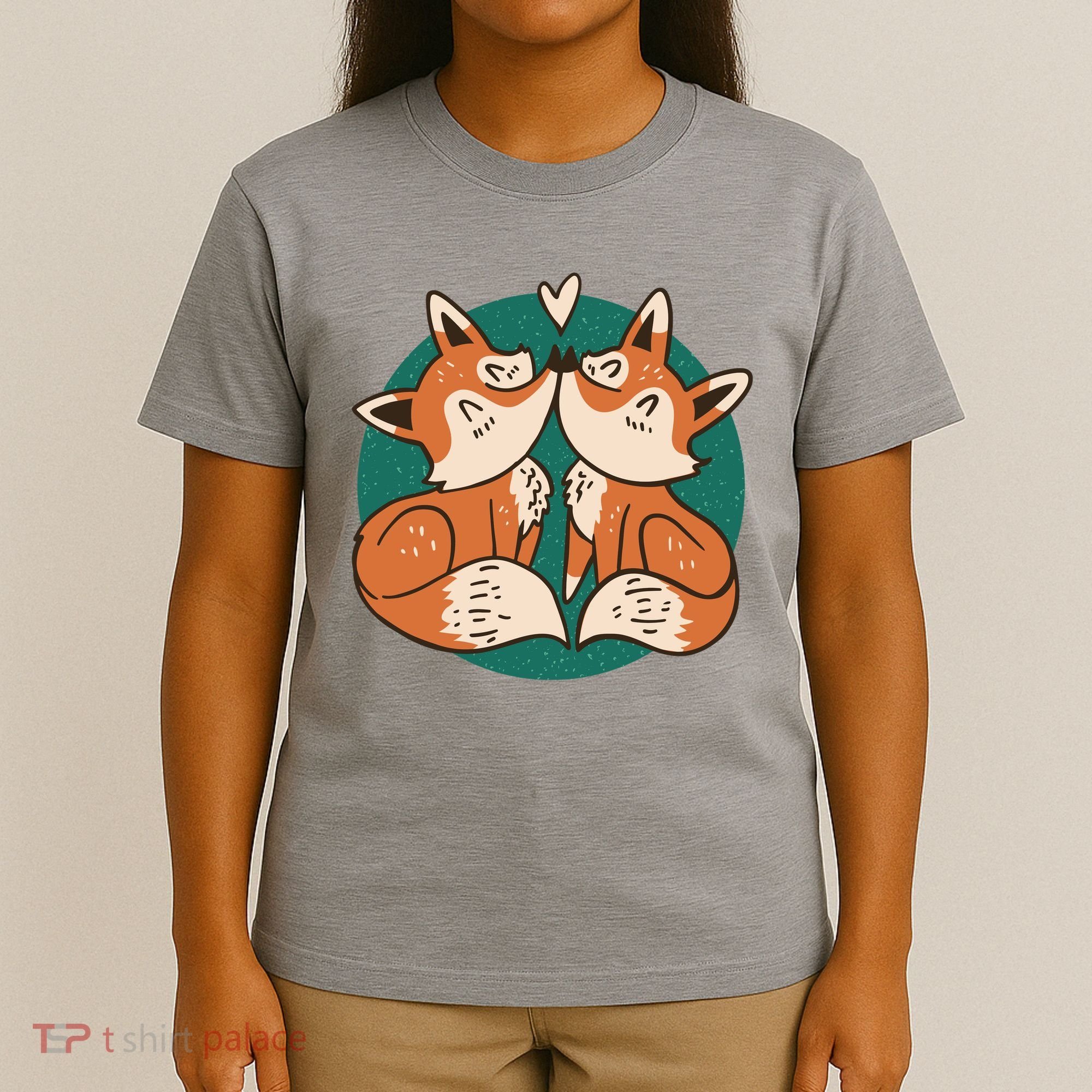 Foxes Kissing Cute T-Shirt