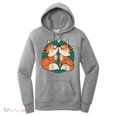 Foxes Kissing Cute Women's Hoodie