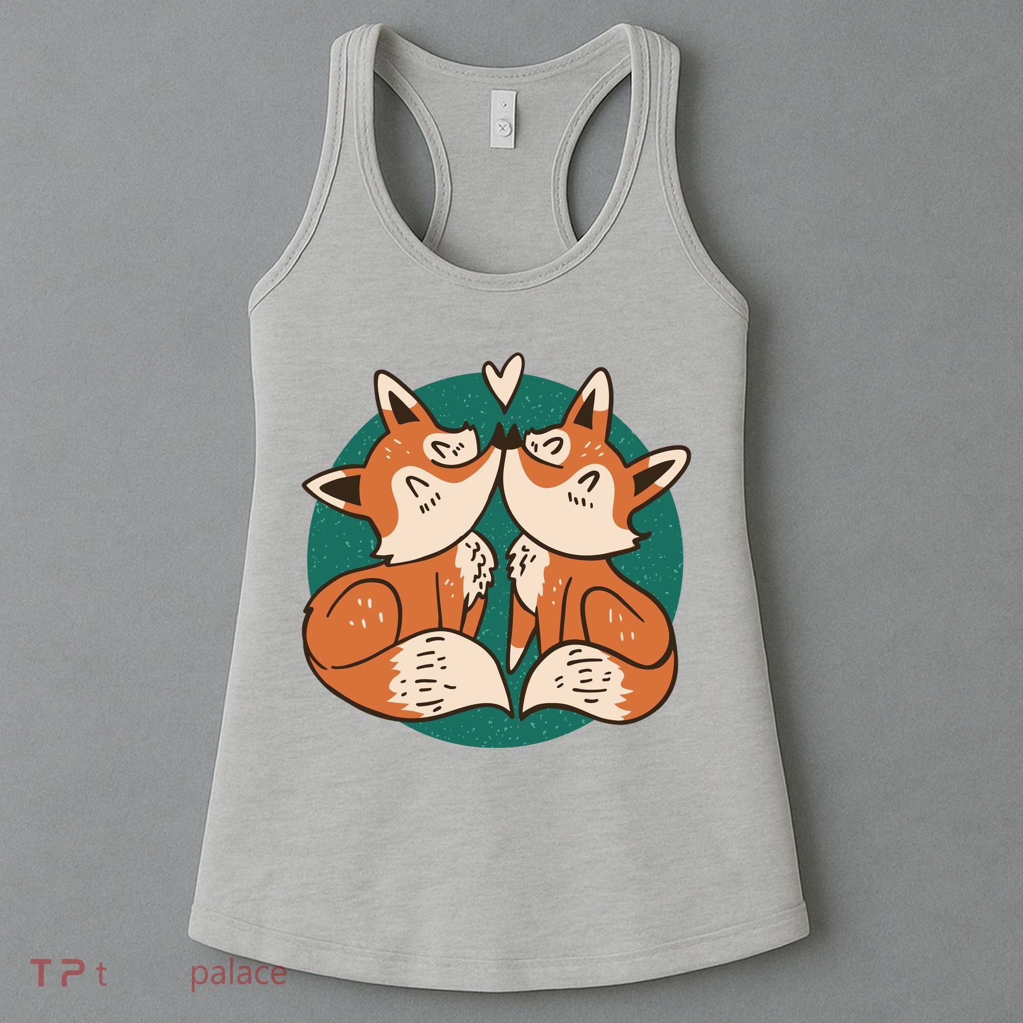 Foxes Kissing Cute Women's Tank Top