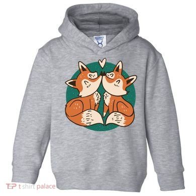 Foxes Kissing Cute Toddler Hoodie