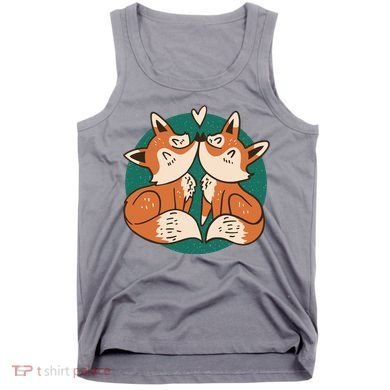 Foxes Kissing Cute Tank Top