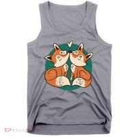 Foxes Kissing Cute Tank Top thumb 0