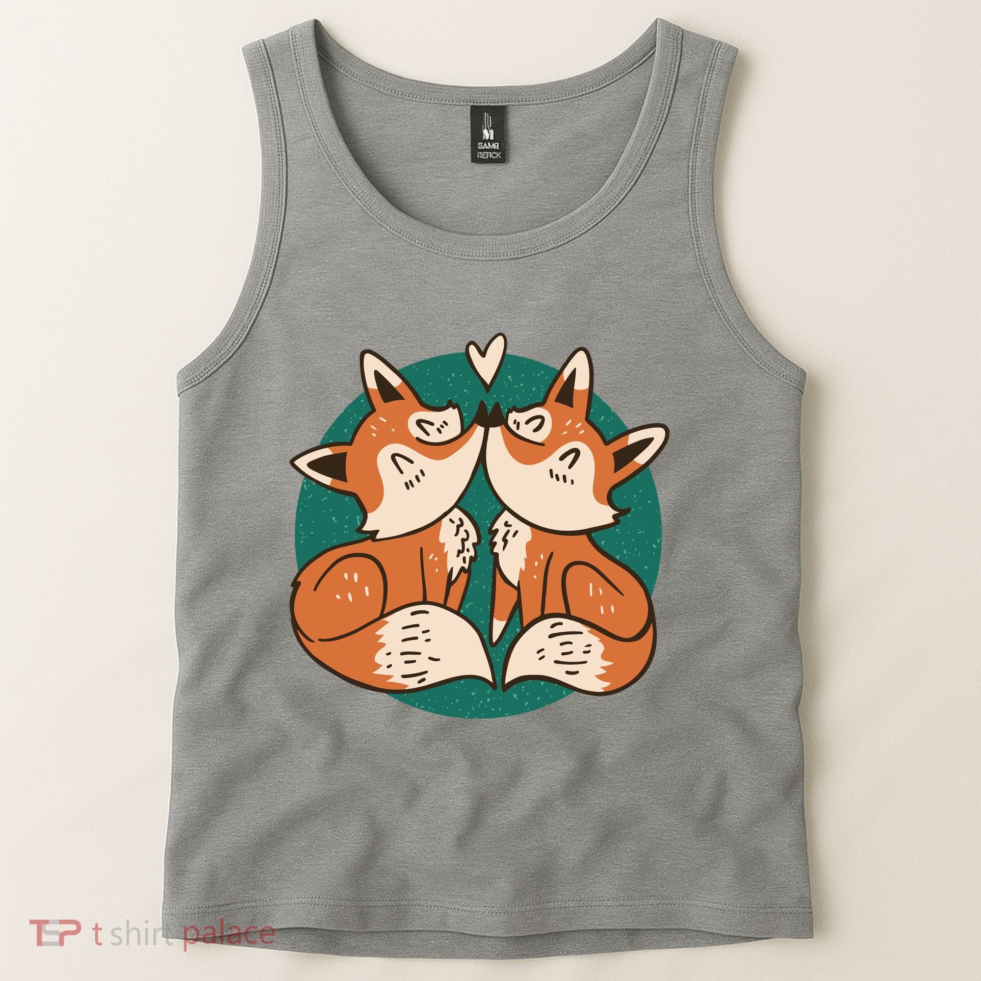 Foxes Kissing Cute Tank Top