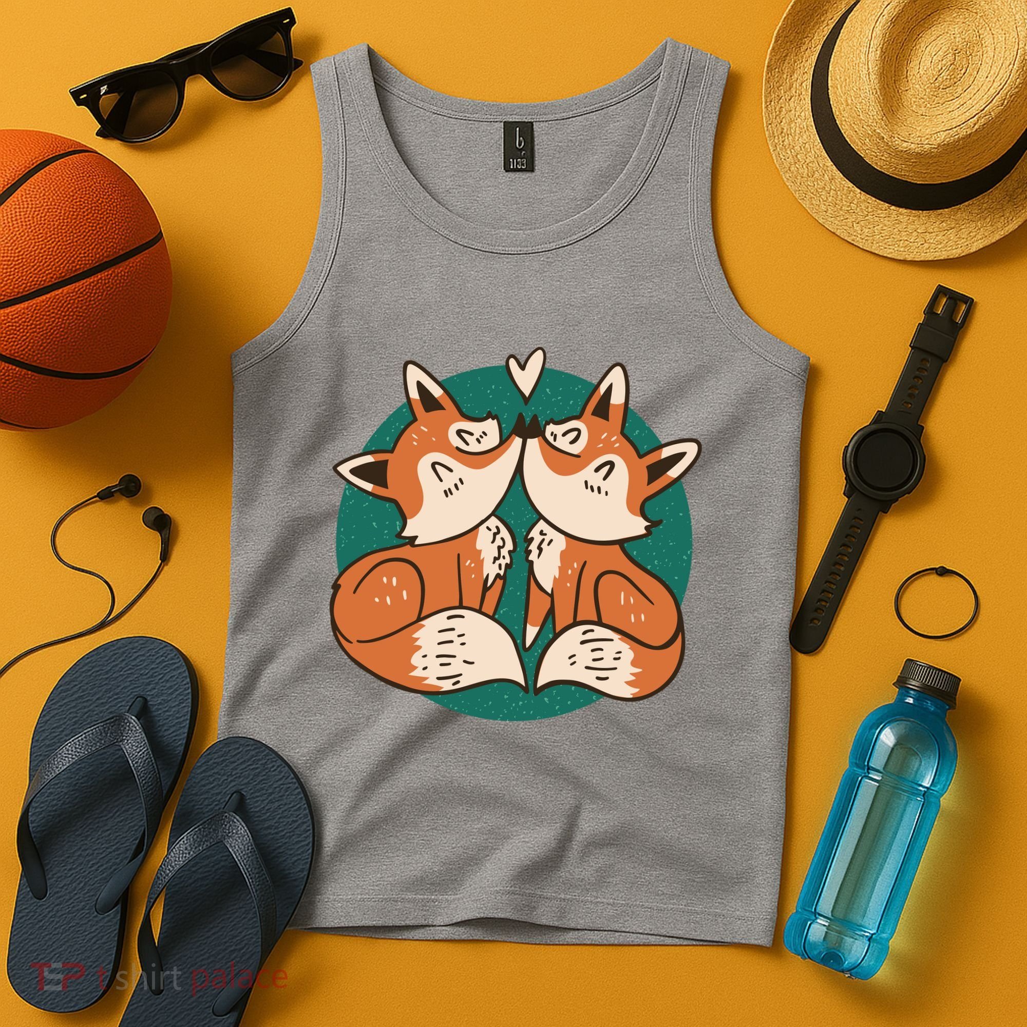 Foxes Kissing Cute Tank Top