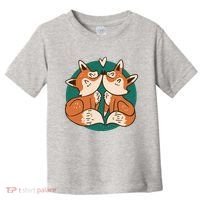 Foxes Kissing Cute Toddler T-Shirt thumb 0