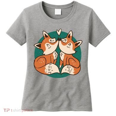 Foxes Kissing Cute Women's T-Shirt